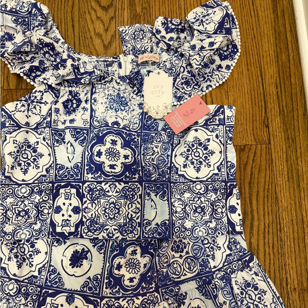 Ivy City Co Rosina Skirt Set in Blue Tile - Picture 2 of 5